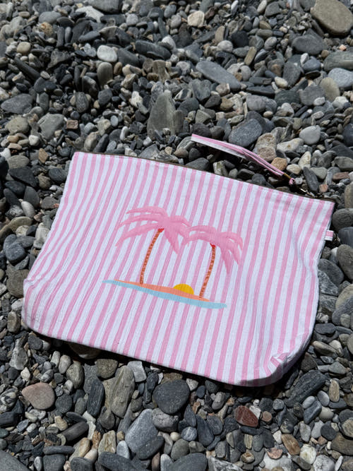 Pink Palm Cosmetic Bag — Limited Edition