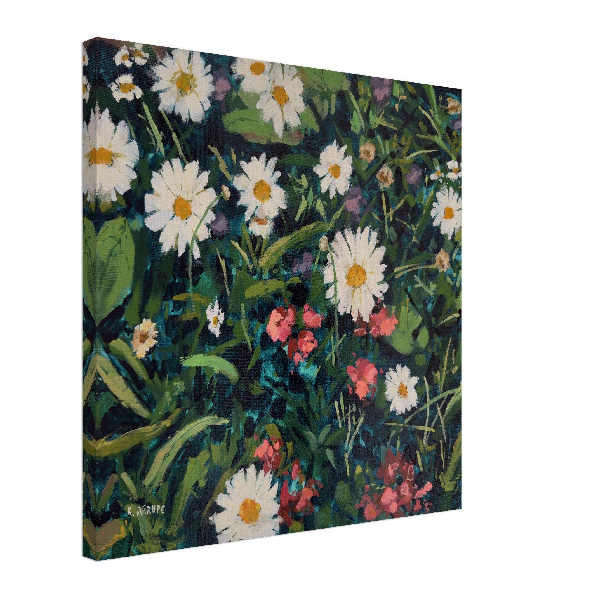 Daisies (Left) Canvas Print - rocioarrupe