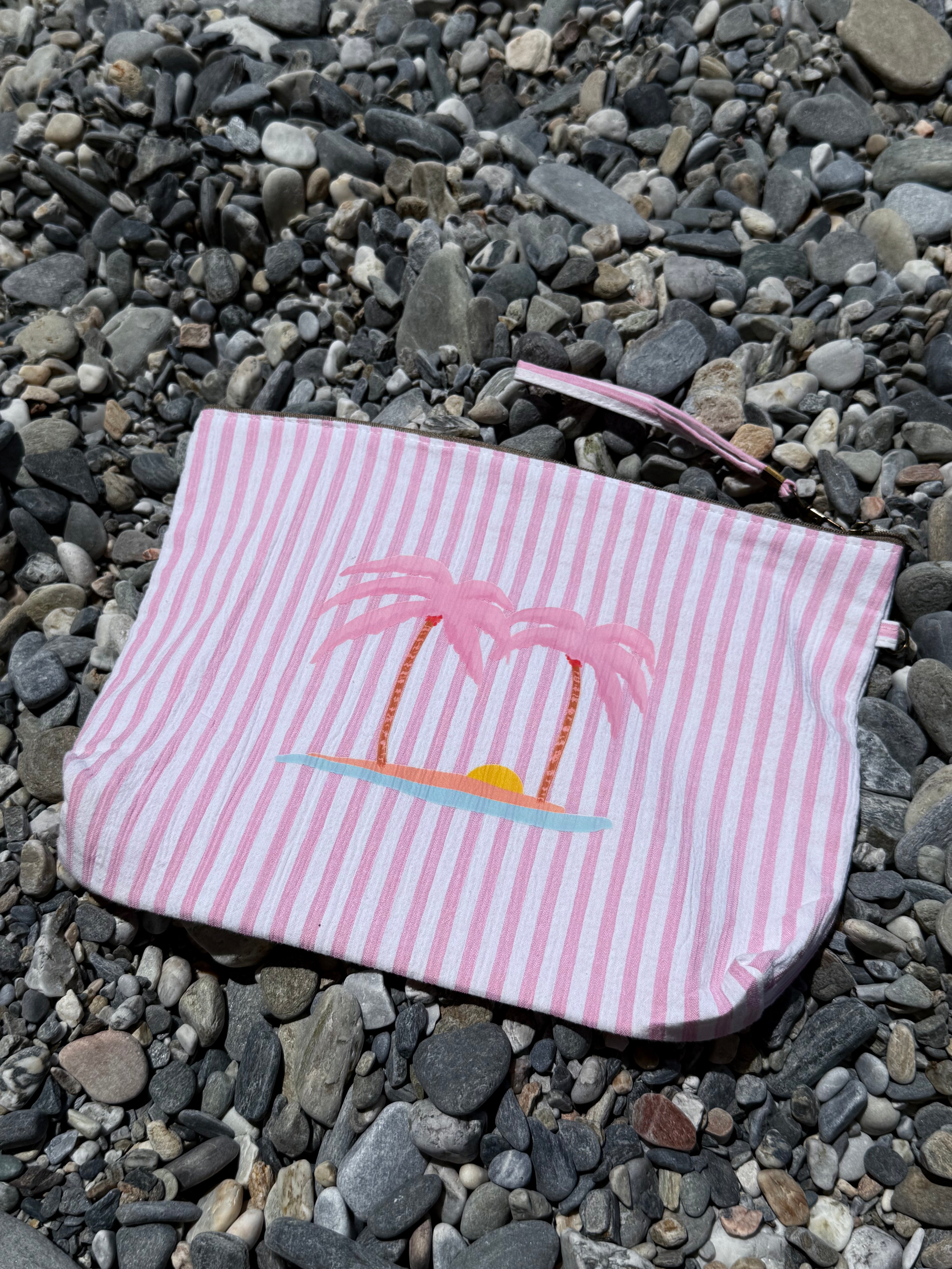 Pink Palm Cosmetic Bag — Limited Edition
