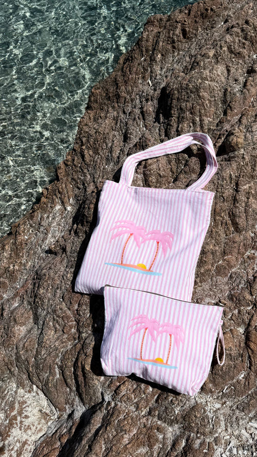Pink Palm Cosmetic Bag — Limited Edition