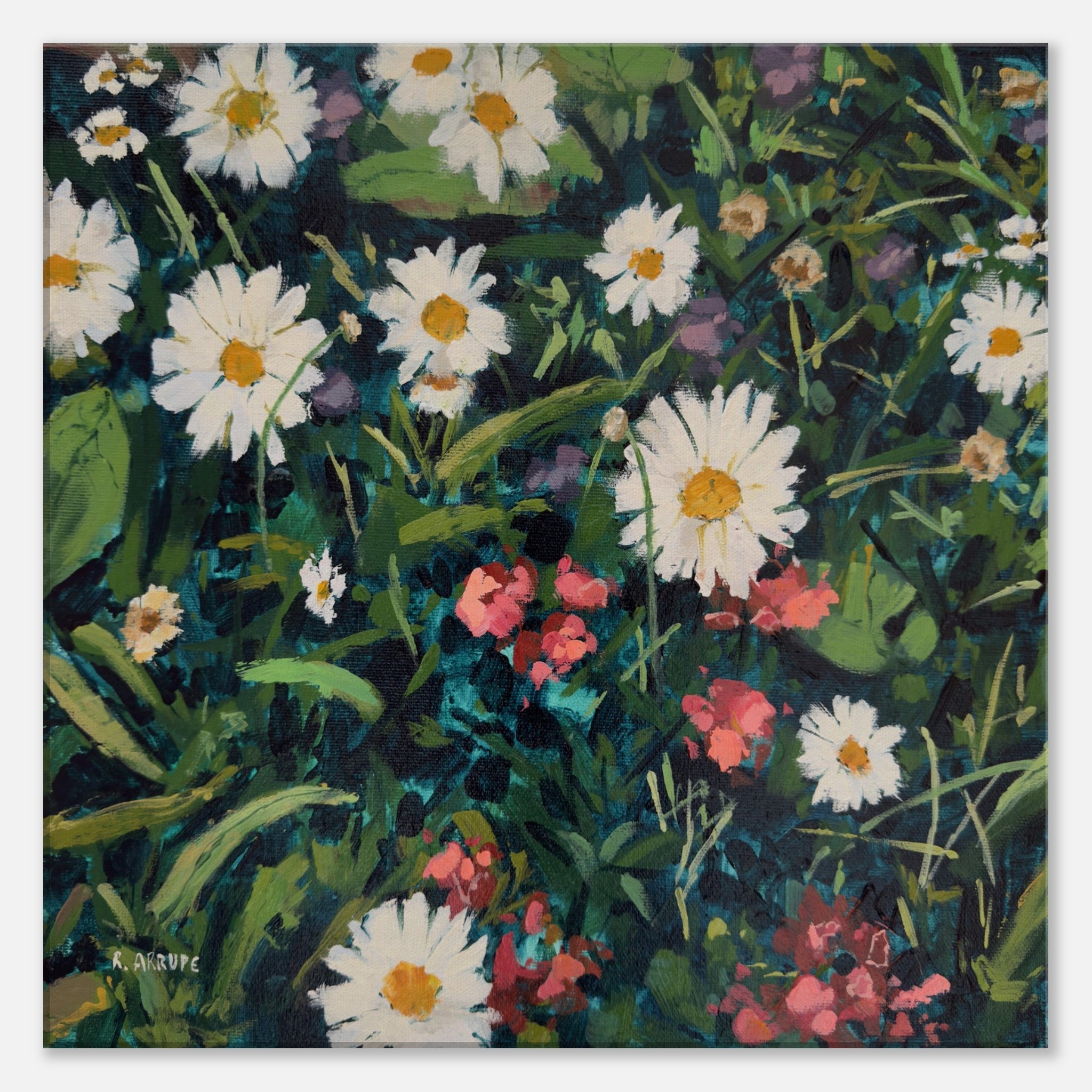 Daisies (Left) Canvas Print - rocioarrupe