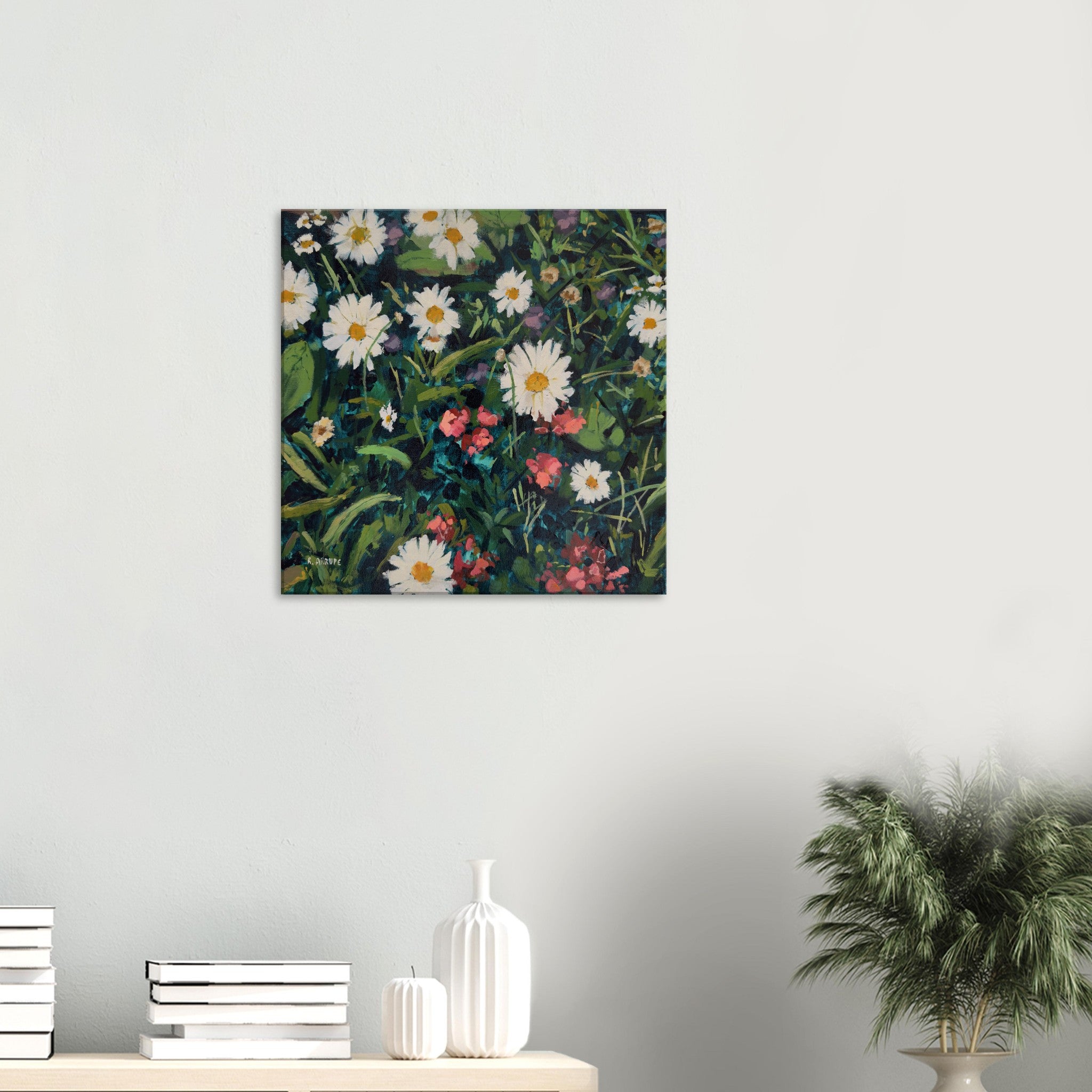 Daisies (Left) Canvas Print - rocioarrupe