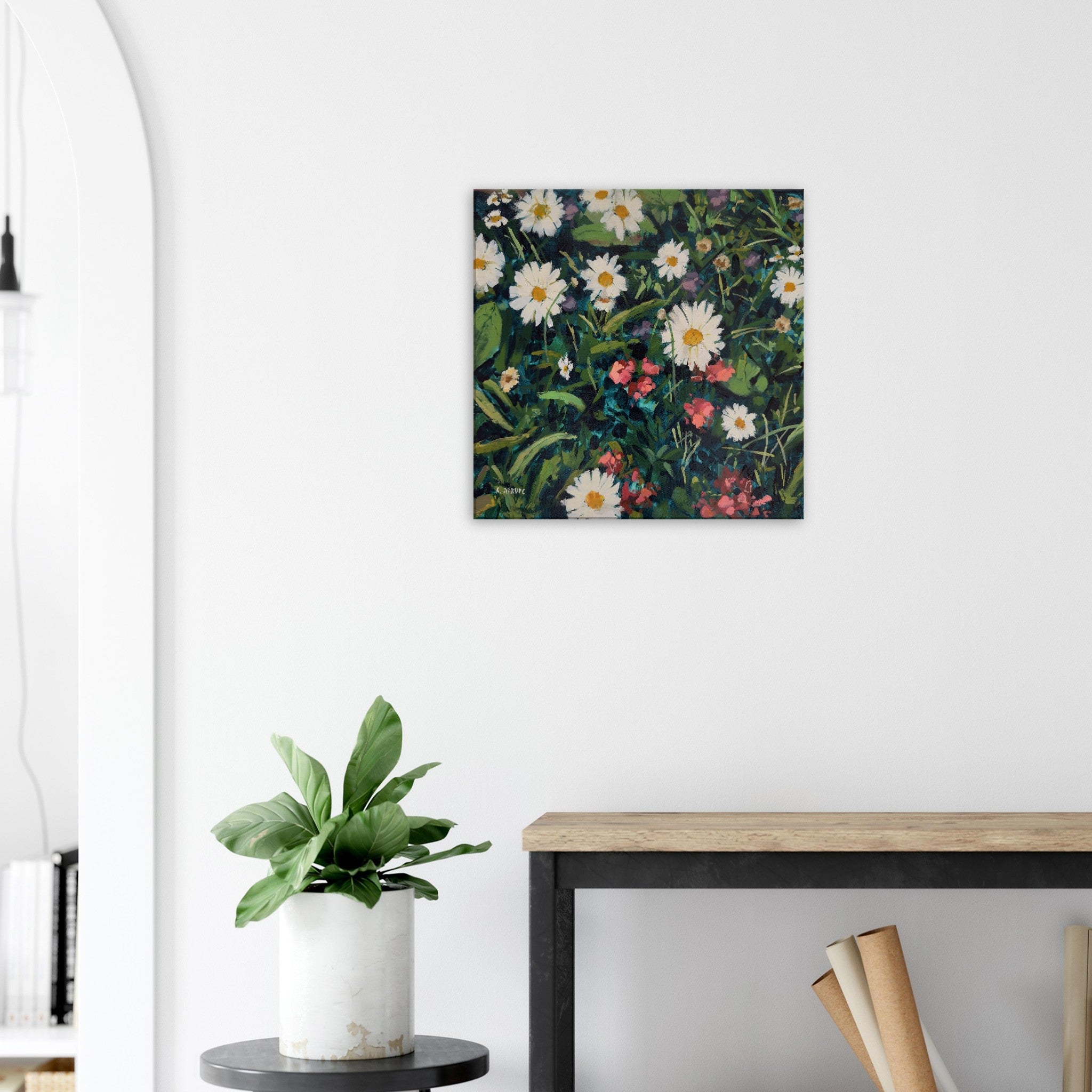 Daisies (Left) Canvas Print - rocioarrupe