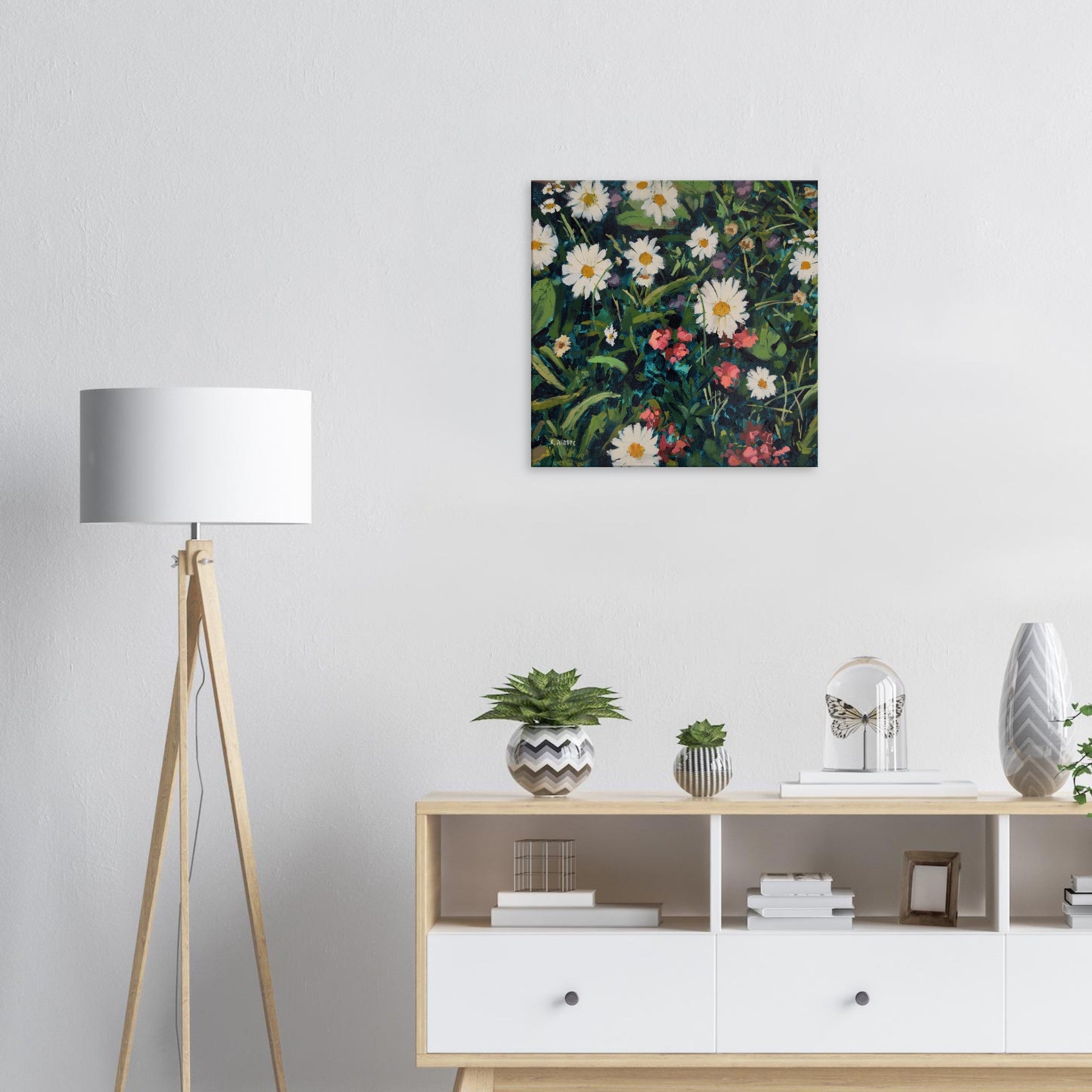 Daisies (Left) Canvas Print - rocioarrupe