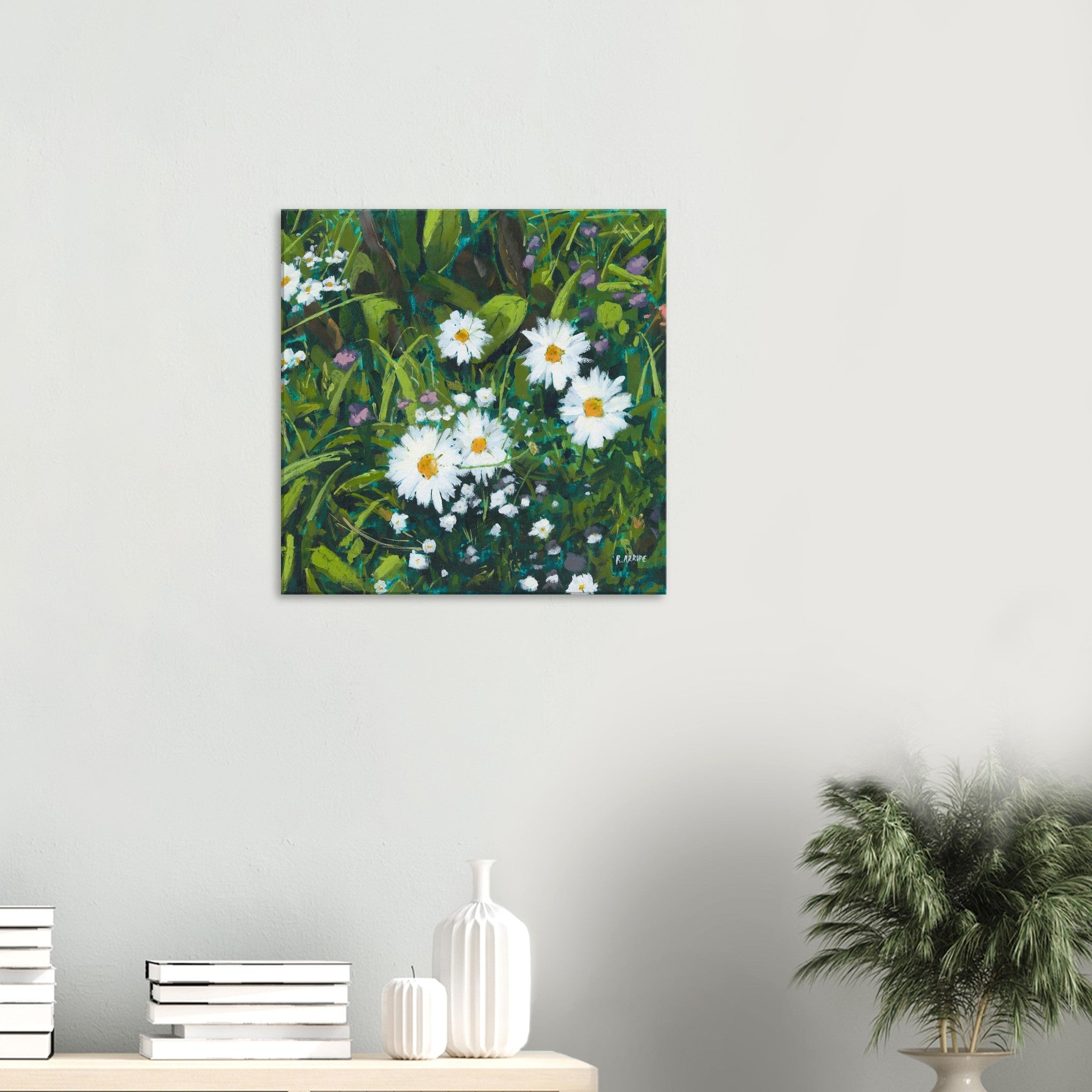 Daisies (Right) Canvas Print - rocioarrupe