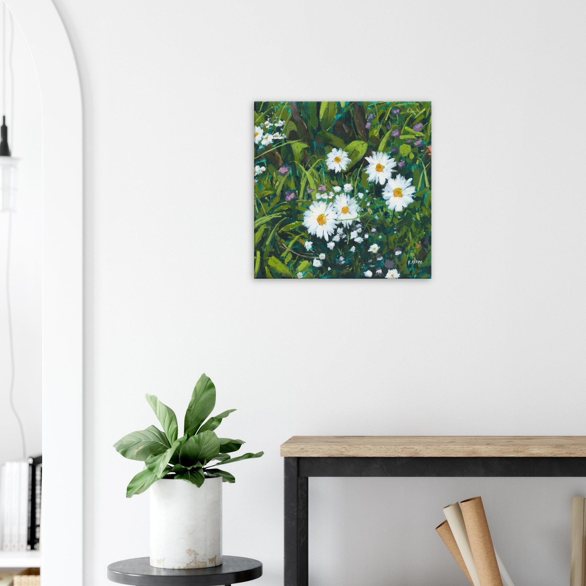 Daisies (Right) Canvas Print - rocioarrupe