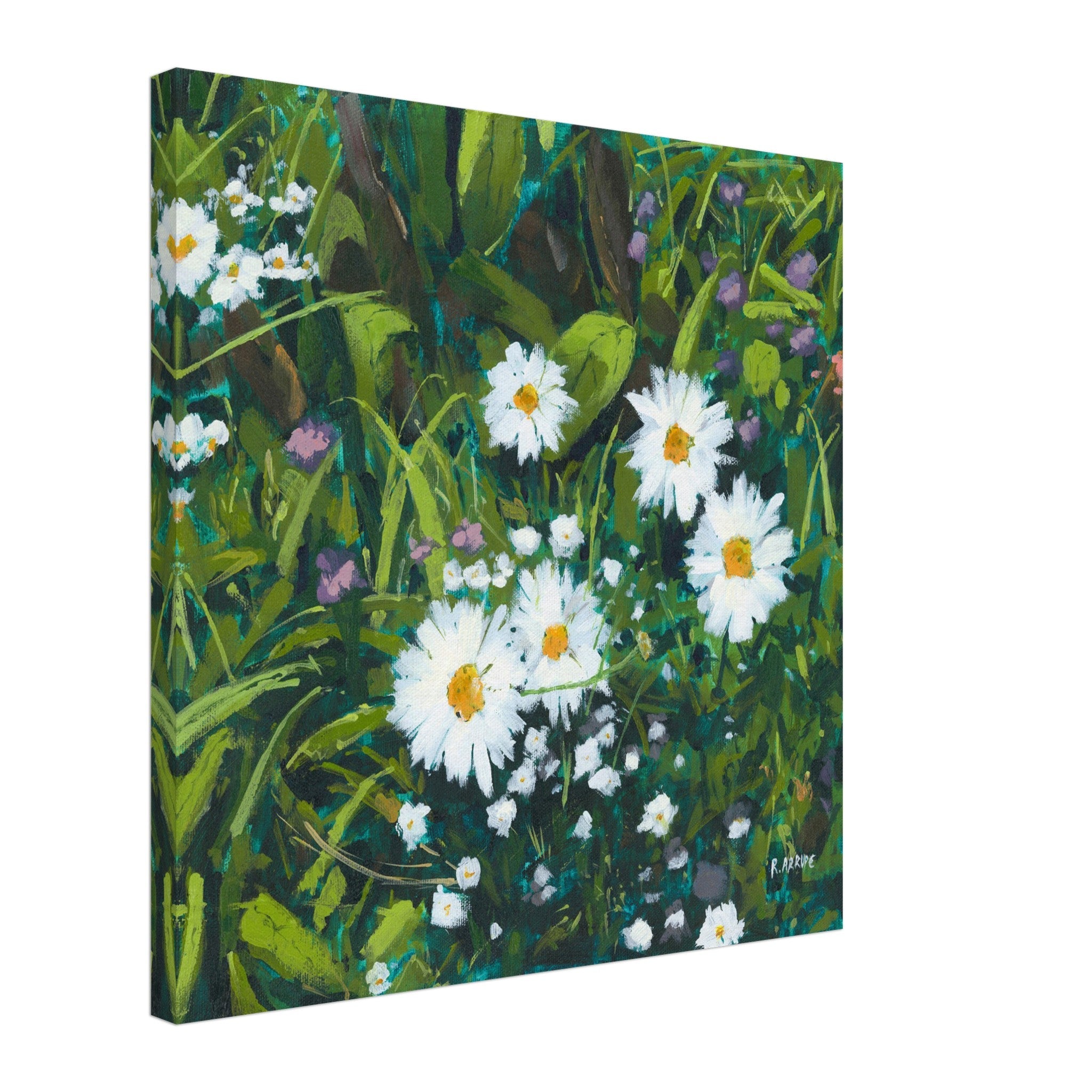 Daisies (Right) Canvas Print - rocioarrupe